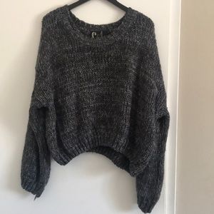 LF navy blue speckled scoop neck sweater